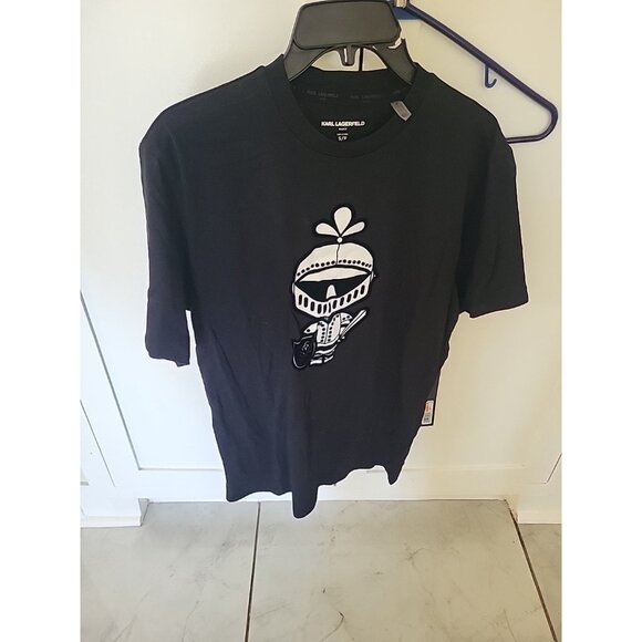 KARL LAGERFELD Mens Short Sleeve Crewneck Karl Knight Graphic T-Shirt Small - Picture 7 of 7